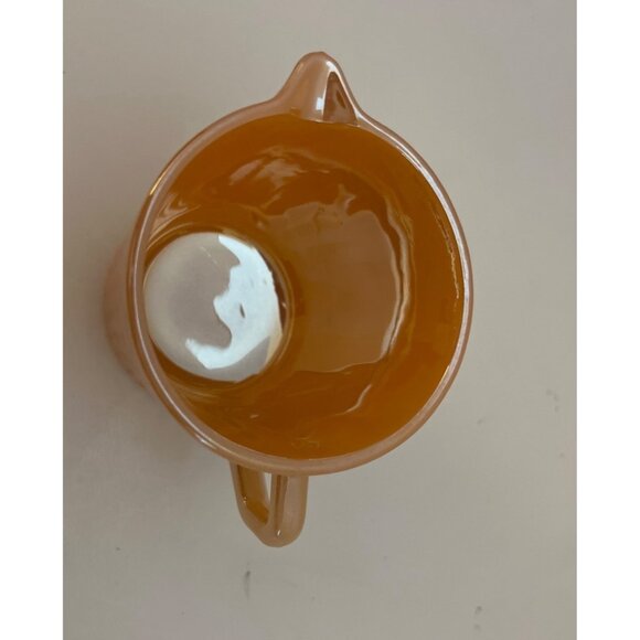 Fire King Peach Luster Creamer or Sauce Pitcher 4” - Picture 3 of 7
